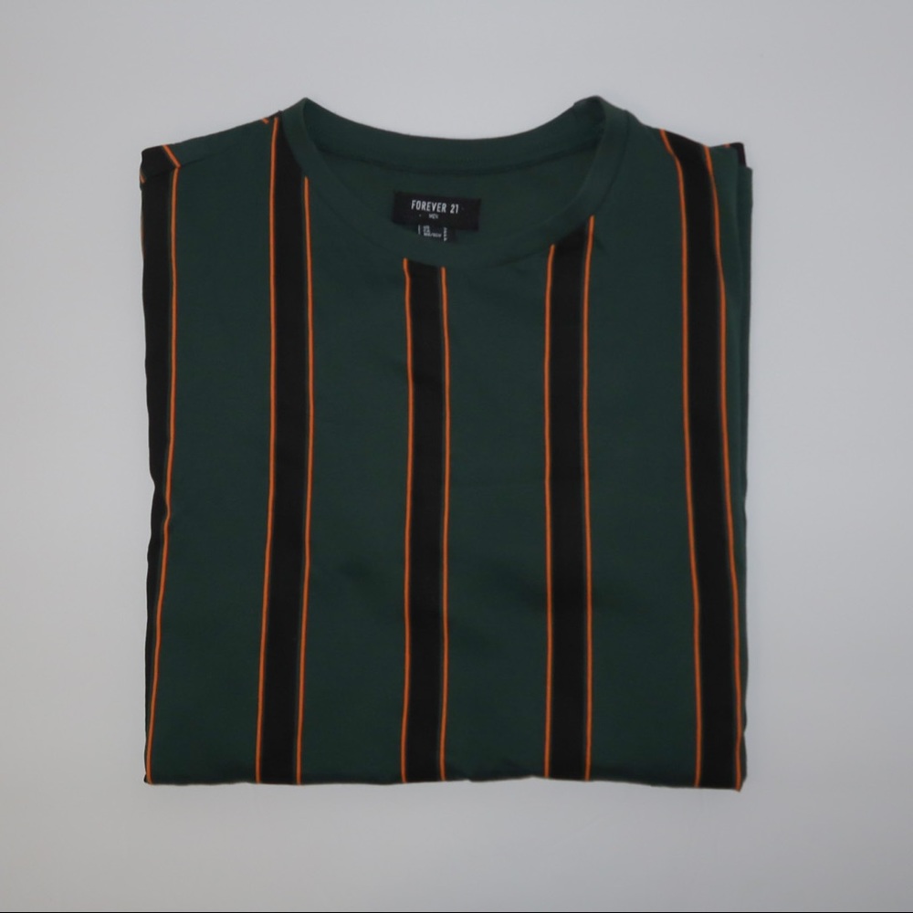 Green Striped Forever 21 T-Shirt
